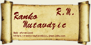 Ranko Mutavdžić vizit kartica